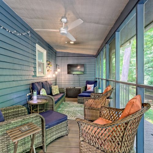 Comfy back patio.