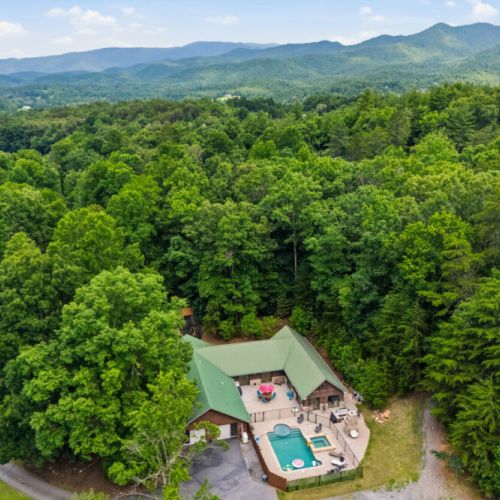 Aerial view of the home.