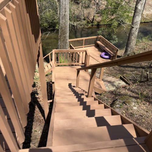 Stairs down to creek.