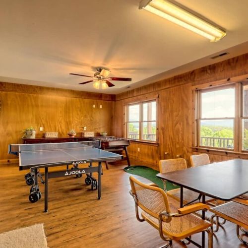 terrace level game room with ping pong and Foosball