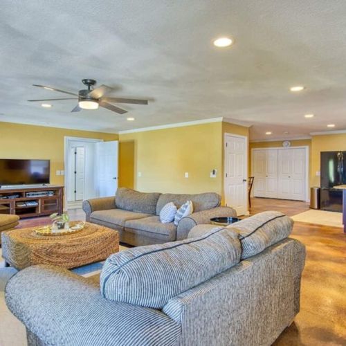 Living / kitchen area downstairs.