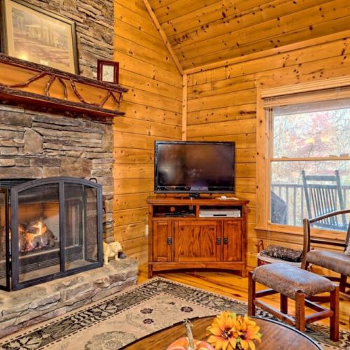 A nice rocking chair for getting mesmerized by the fire.