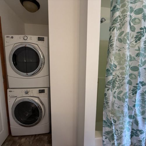 Downstairs bath with laundry.