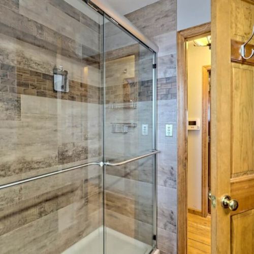 Pretty tile in the updated shower