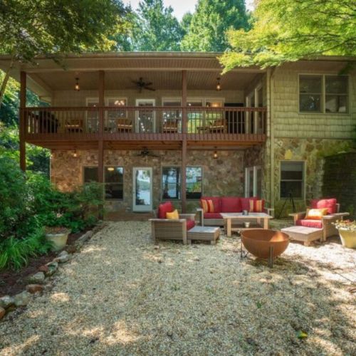 Fire pit and sitting area
