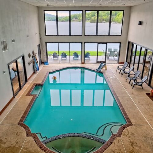 View of the pool from upstairs.